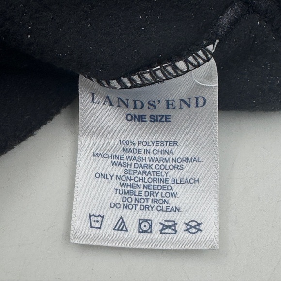 2 SETS Lands' End Black Polartec Fleece Beanie Snuggler Hat and Casual Gloves OS - Picture 9 of 14